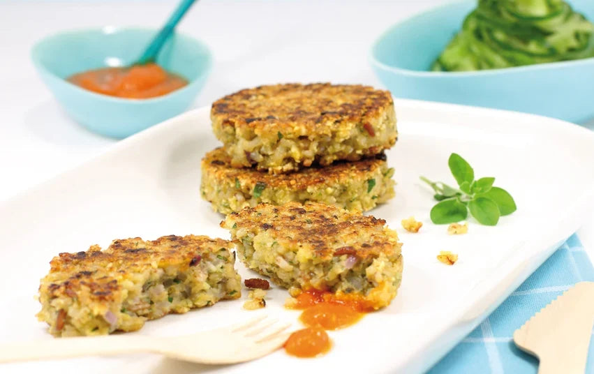 Reis-Bratlinge mit Papaya-Salsa