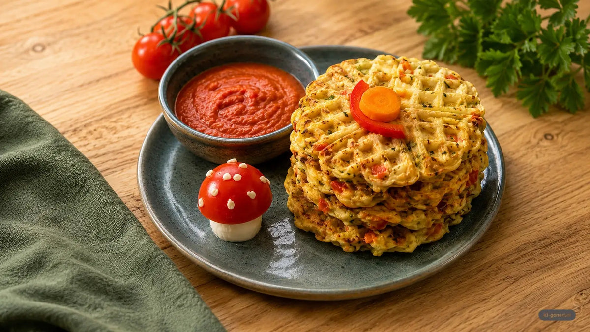 Gemüsewaffeln mit BioKids Tomatensauce