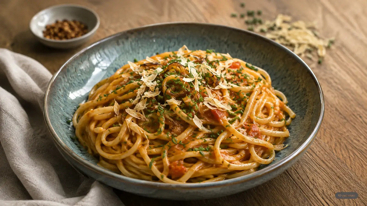 Linguine mit Kapern-Chili-Pesto