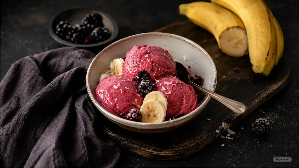 Nicecream mit flüssigem Kokosöl