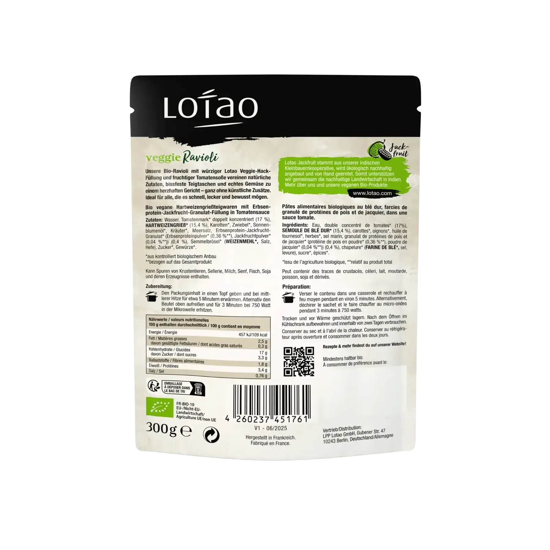 Lotao Veggie Ravioli