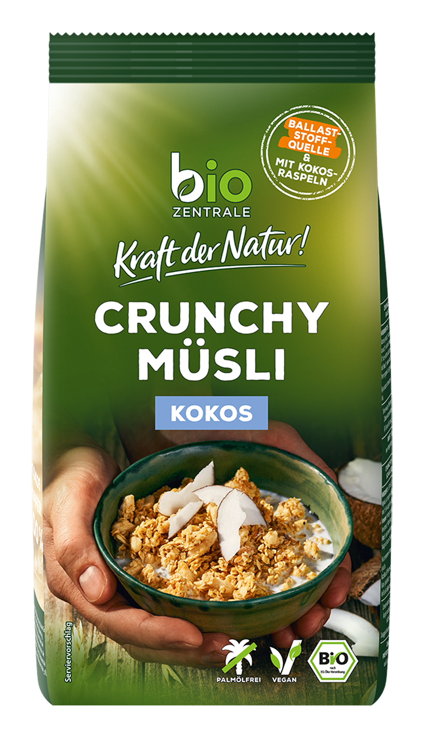 Crunchy Müsli Kokos von biozentrale - jetzt online bestellen! Crunchy Müsli Kokos von biozentrale - jetzt online bestellen!