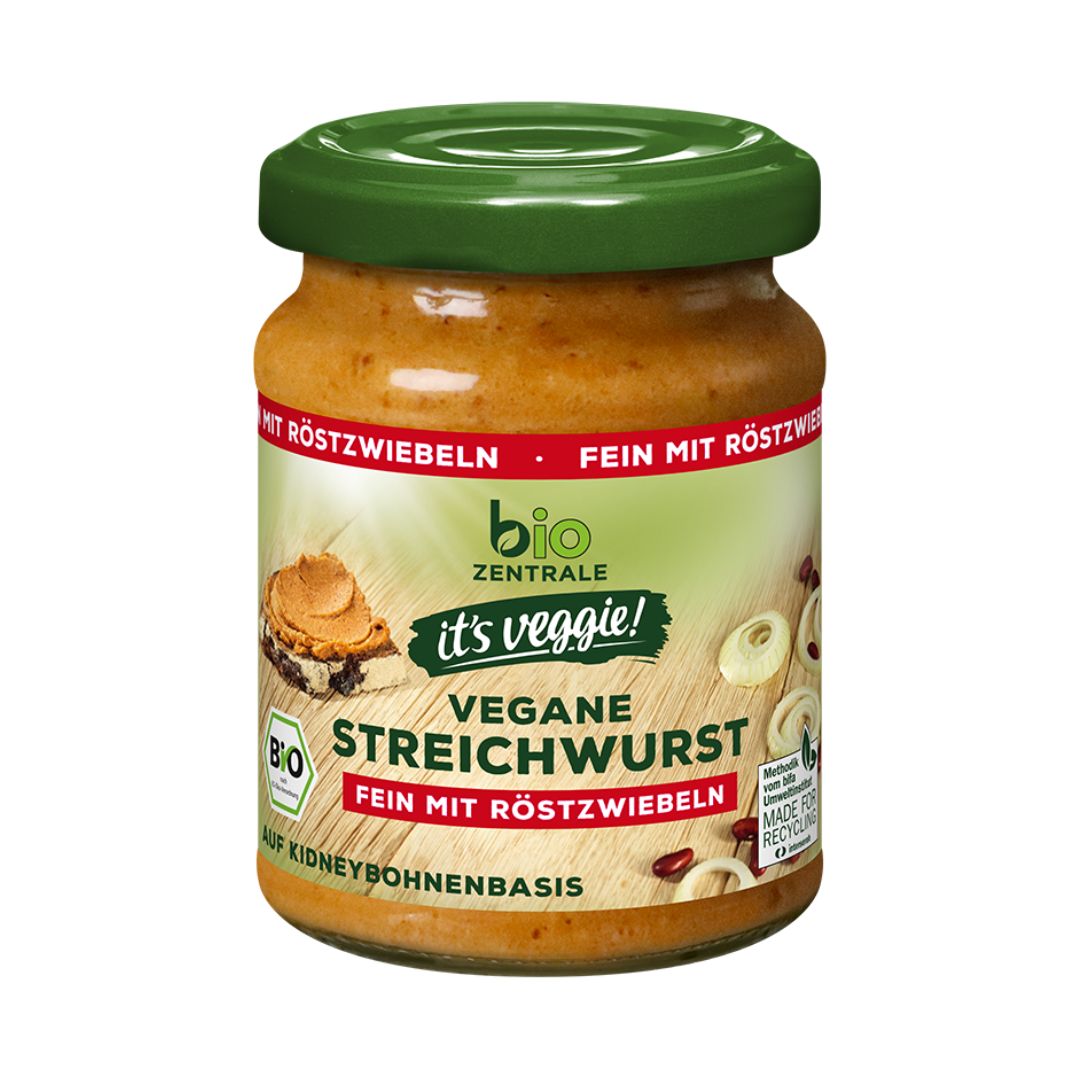 vegane Streichwurst fein mit Röstzwiebeln