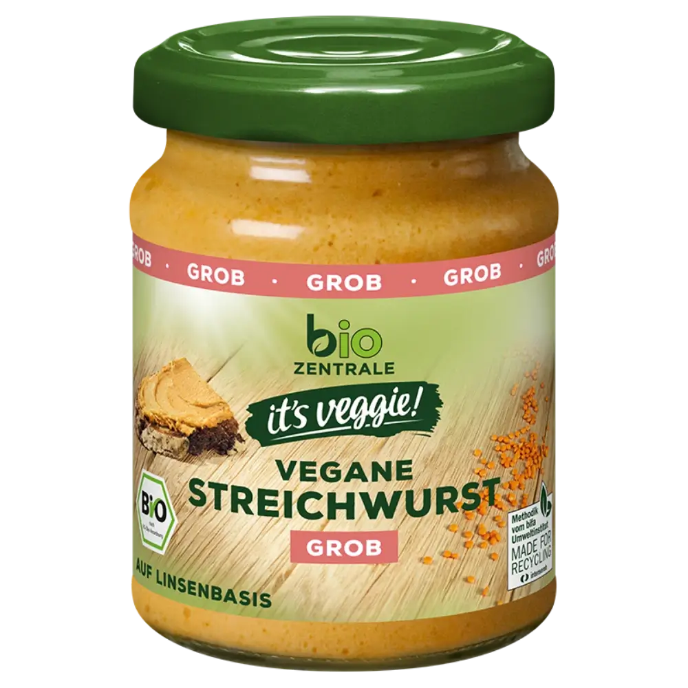 biozentrale vegane Streichwurst auf Linsenbasis mit Räuchertofu
