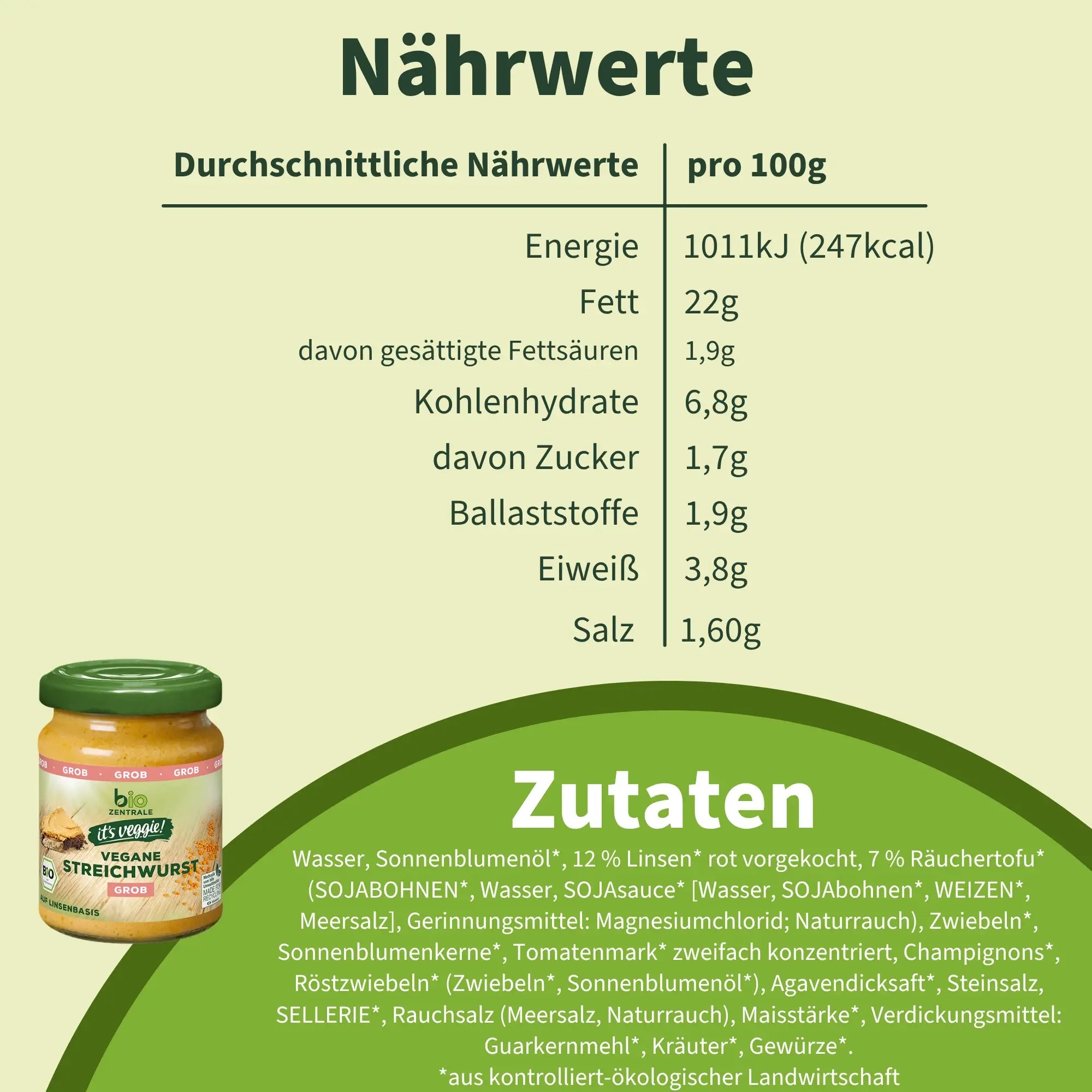 biozentrale vegane Streichwurst auf Linsenbasis mit Räuchertofu