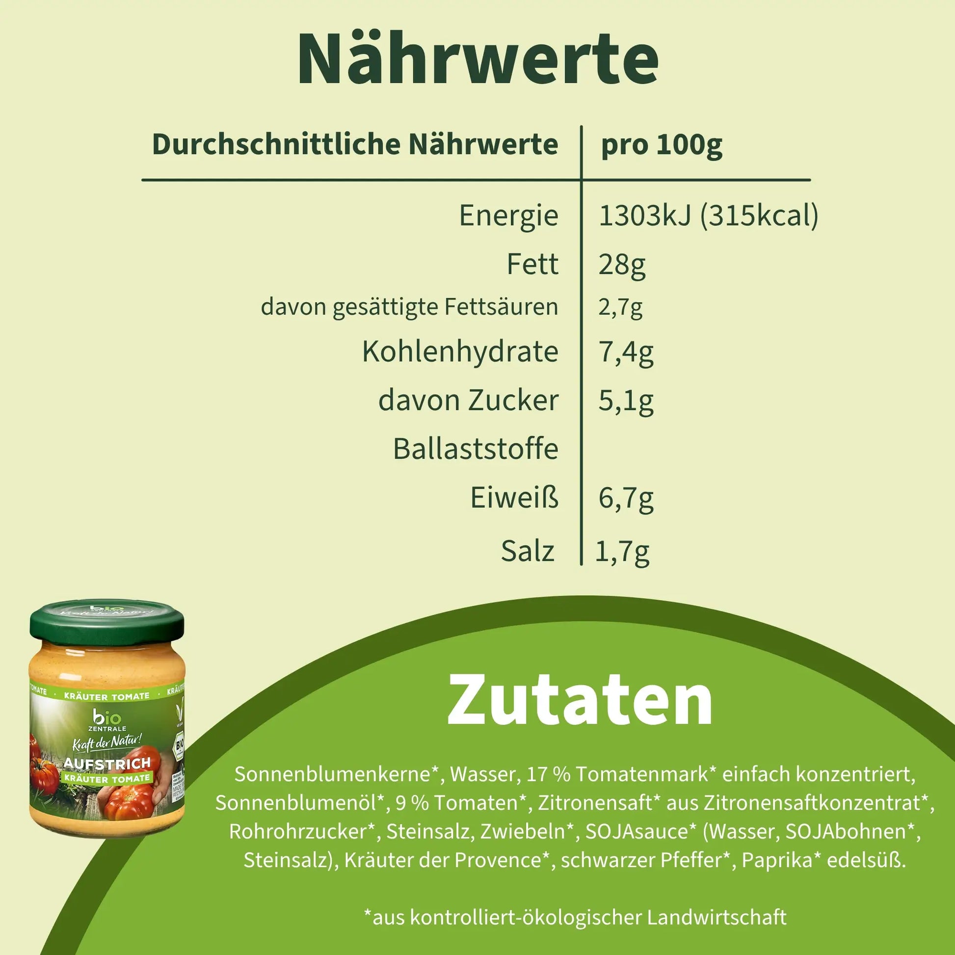biozentrale Aufstrich Kräuter Tomate