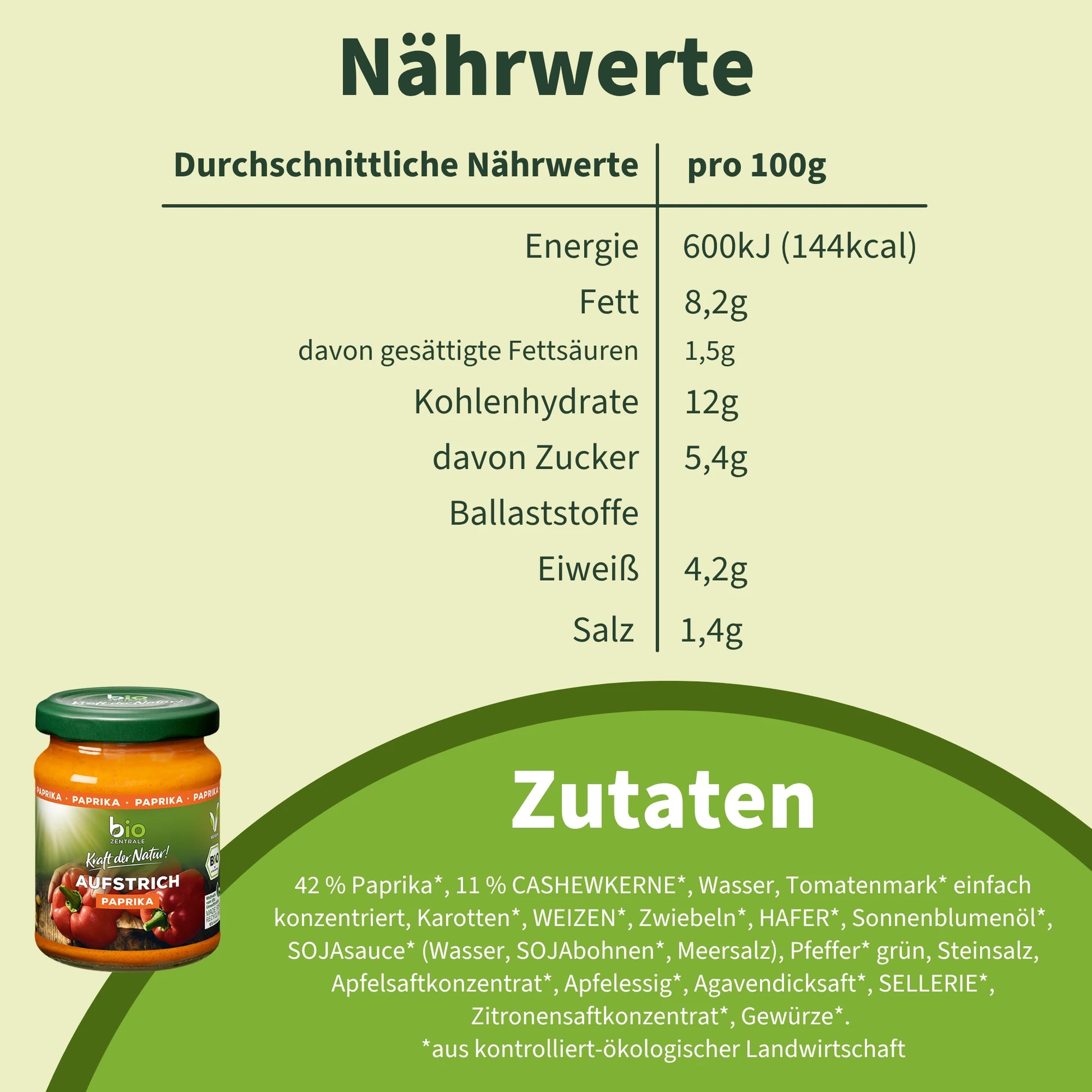 biozentrale Aufstrich Paprika
