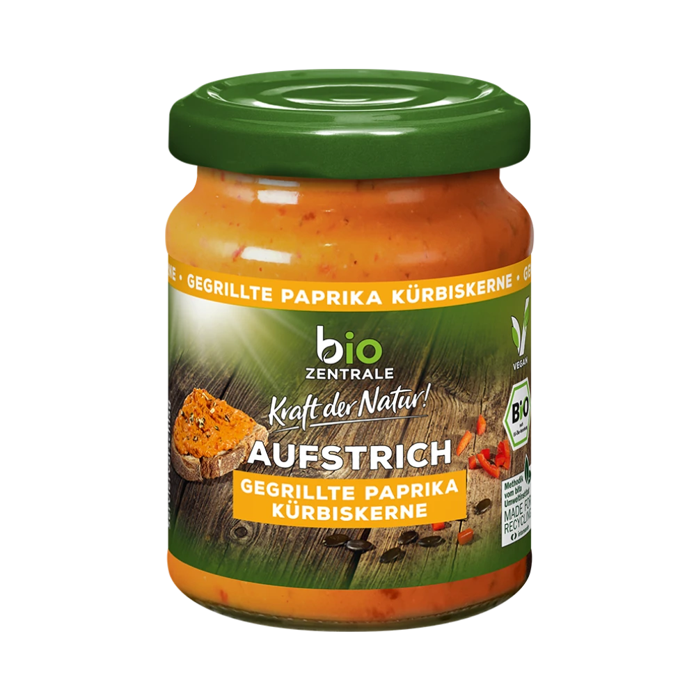 biozentrale Aufstrich gegrillte Paprika Kürbiskerne
