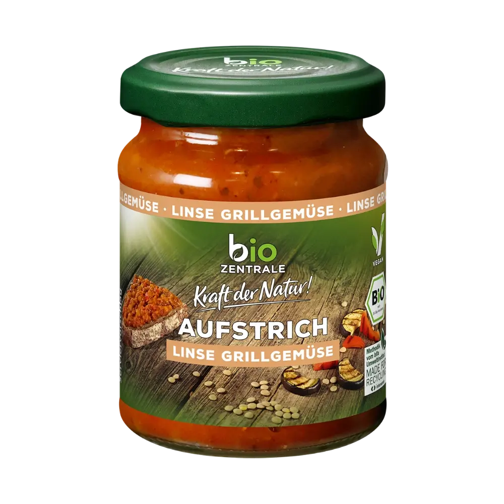 biozentrale Aufstrich Linse Grillgemüse