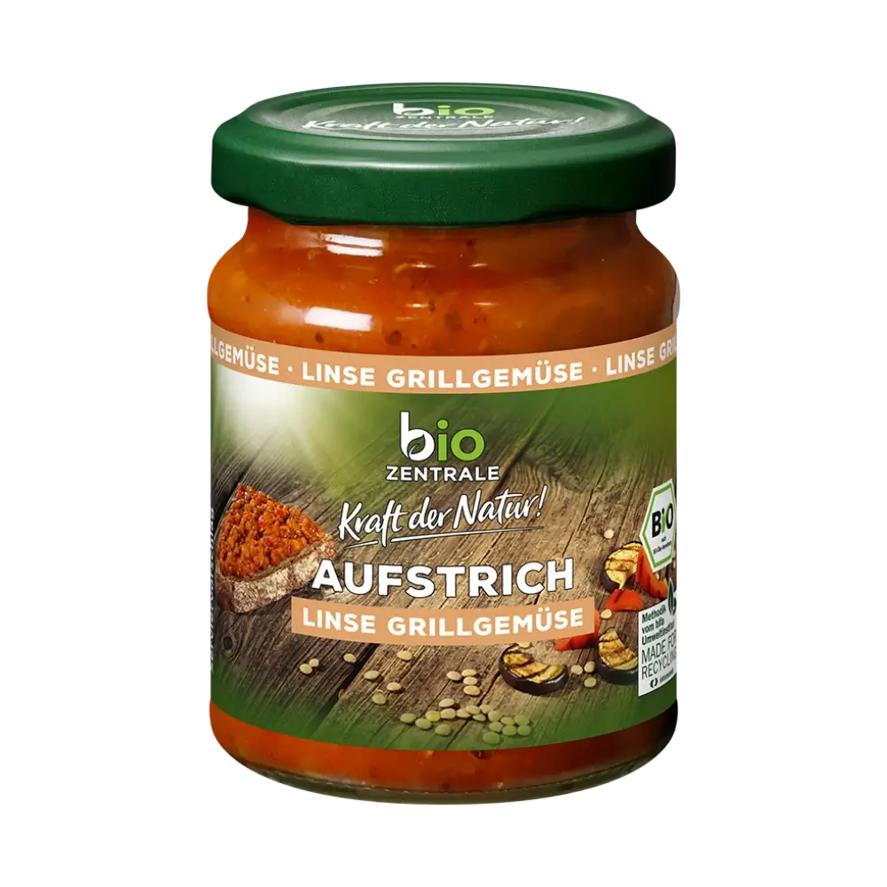 biozentrale Aufstrich Linse Grillgemüse