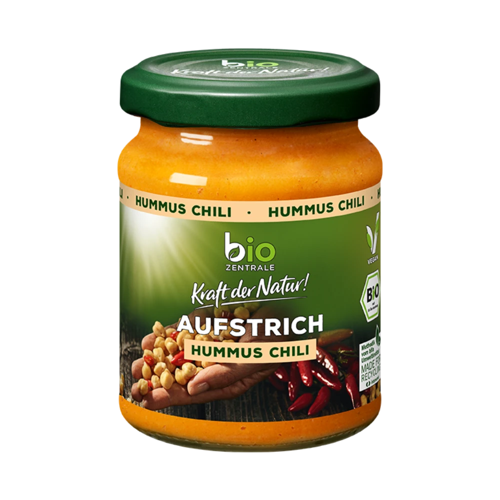biozentrale Aufstrich Hummus Chili