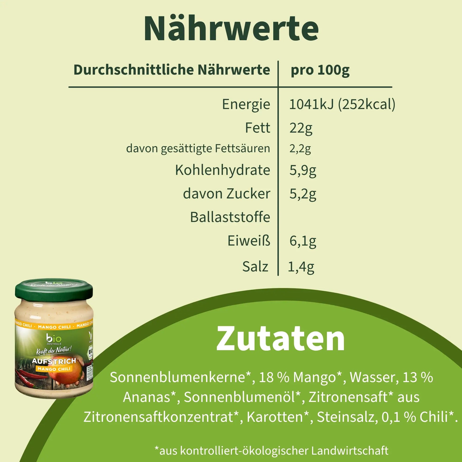 biozentrale Aufstrich Mango Chili