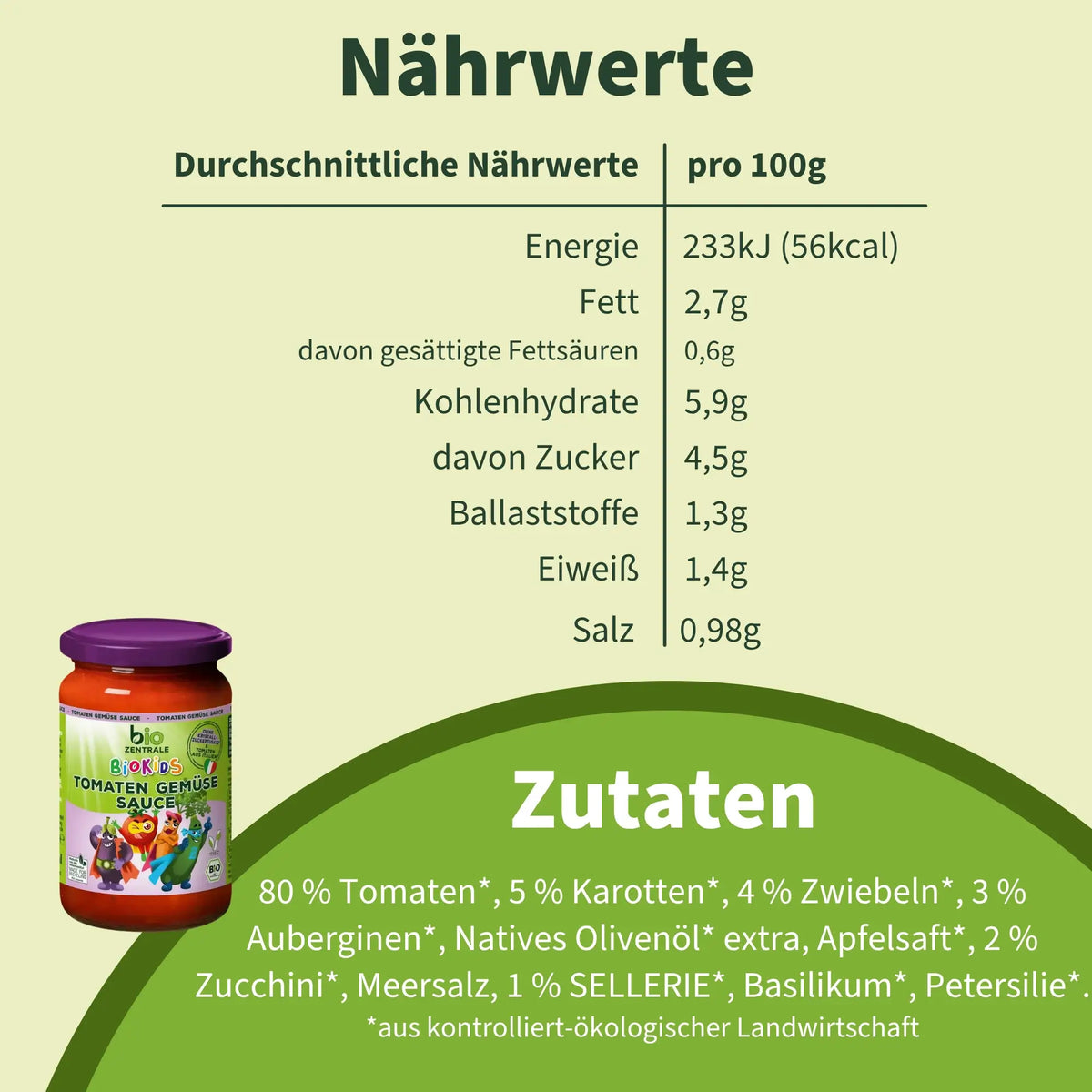 BioKids Tomaten Gemüse Sauce