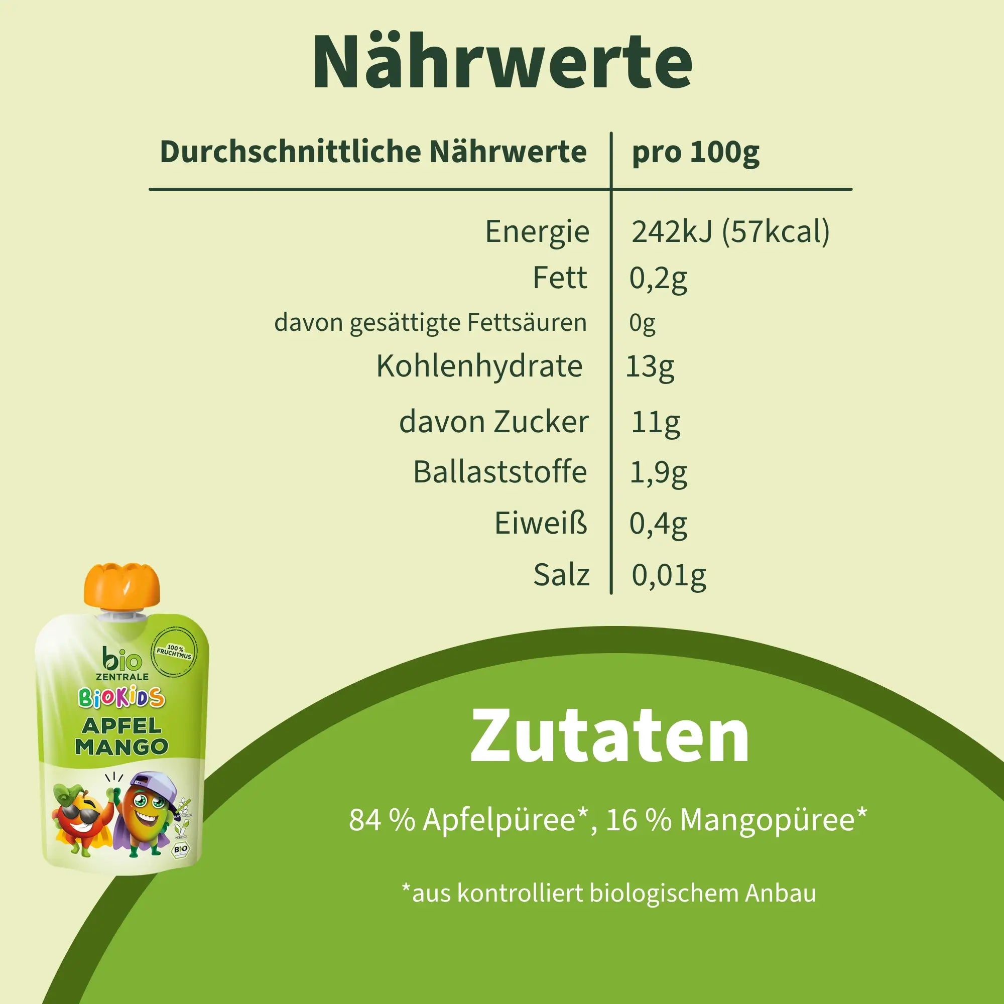 biozentrale BioKids Quetschie Apfel-Mango