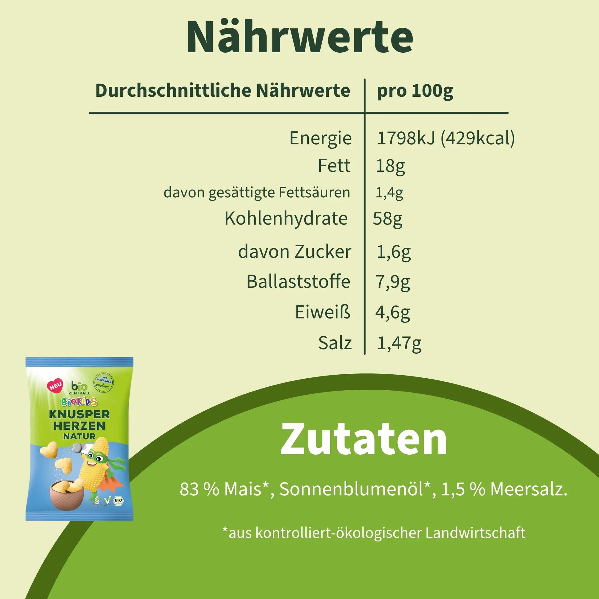 biozentrale BioKids Knusperherzen Natur