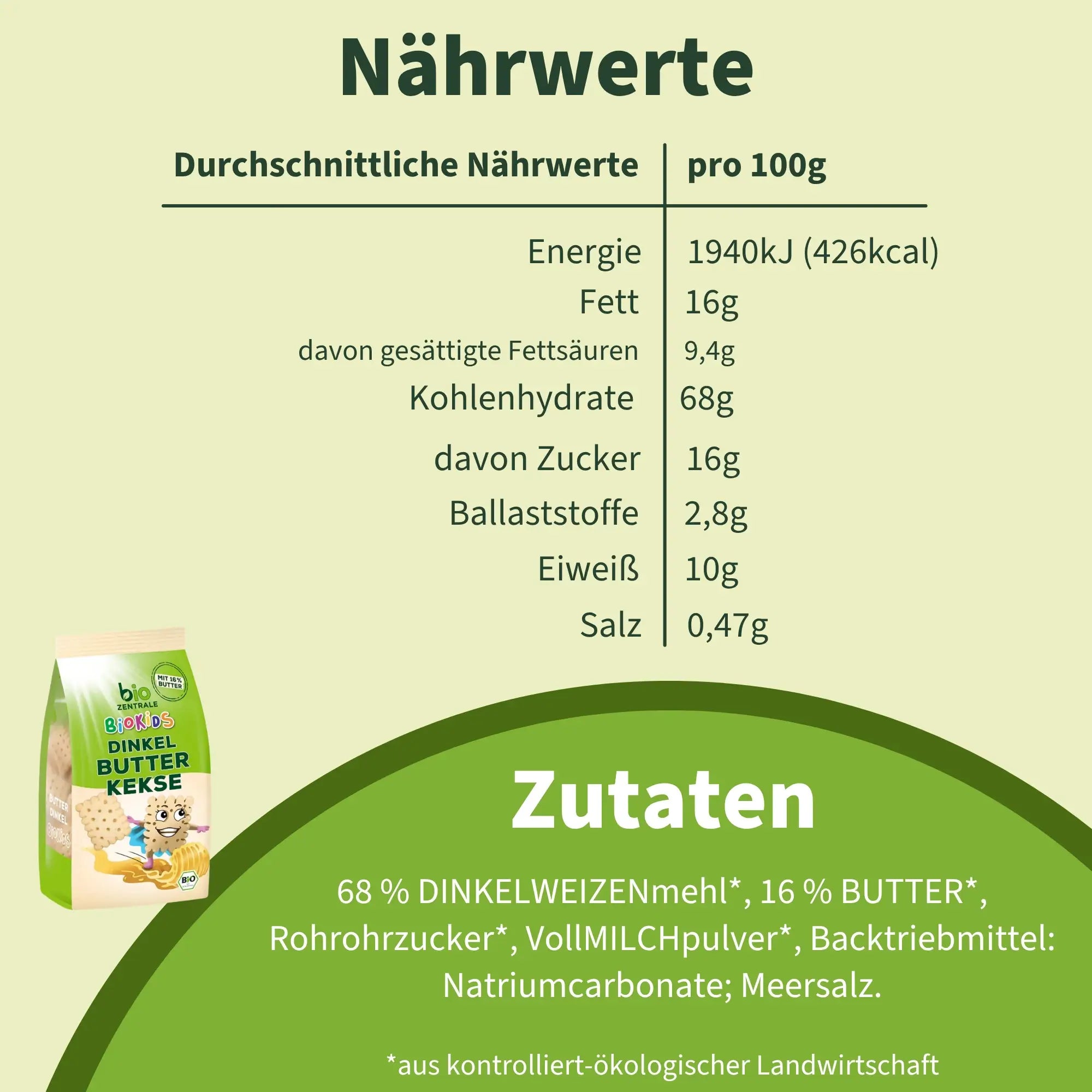 biozentrale BioKids Dinkel Butterkekse