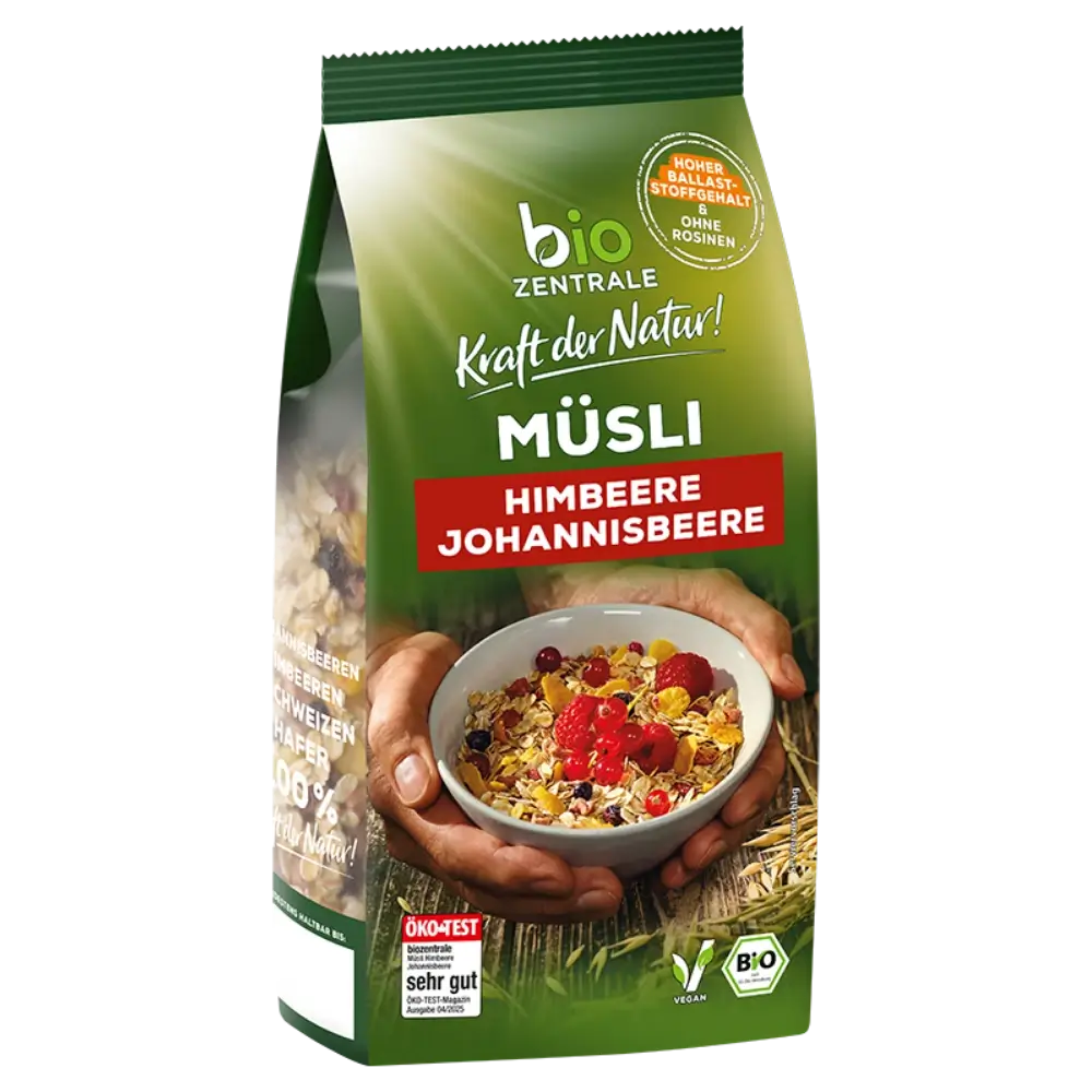 biozentrale Müsli Himbeere Johannisbeere