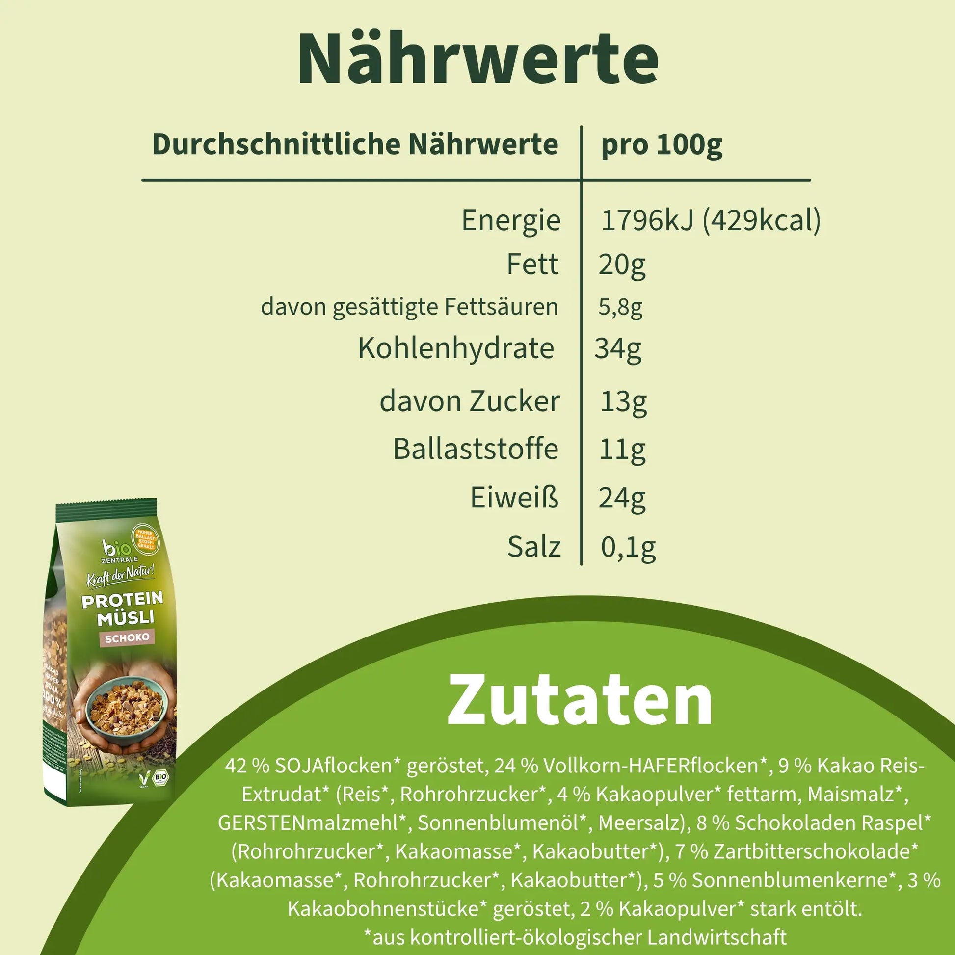 biozentrale Proteinmüsli Schoko