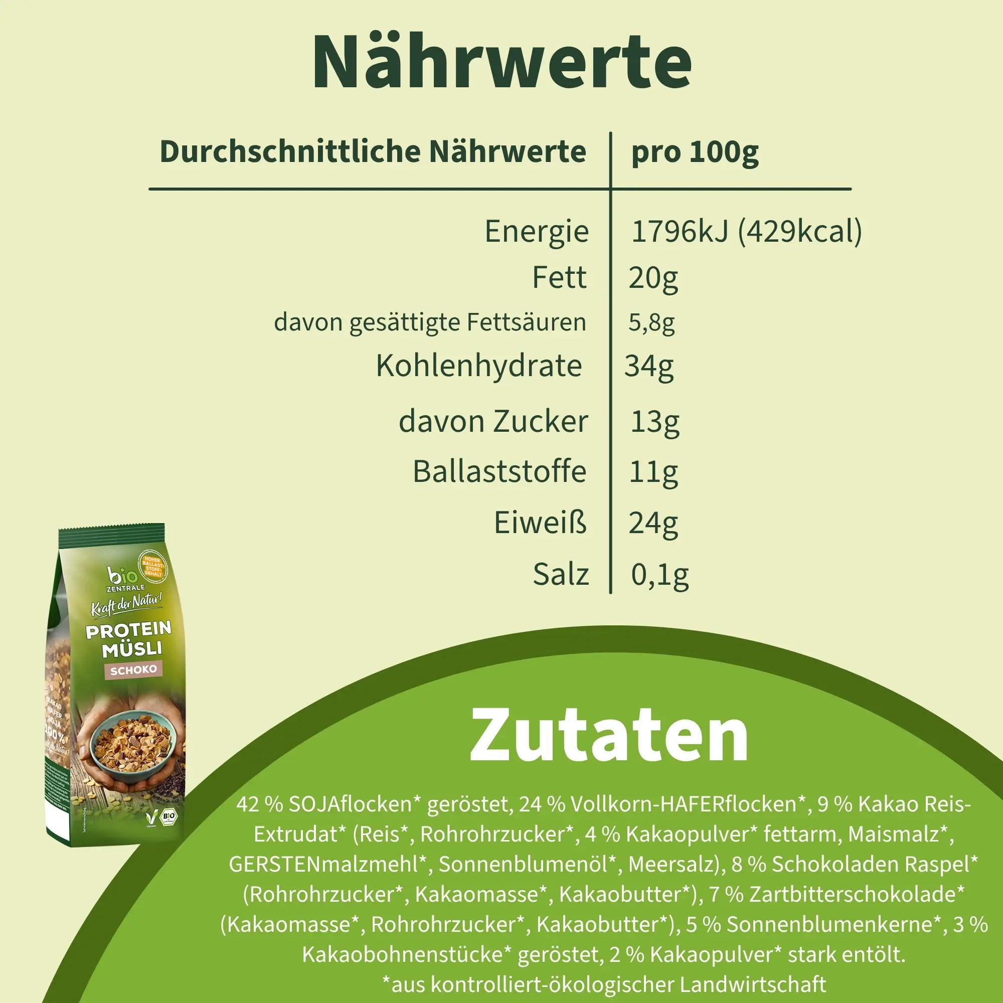 biozentrale Proteinmüsli Schoko