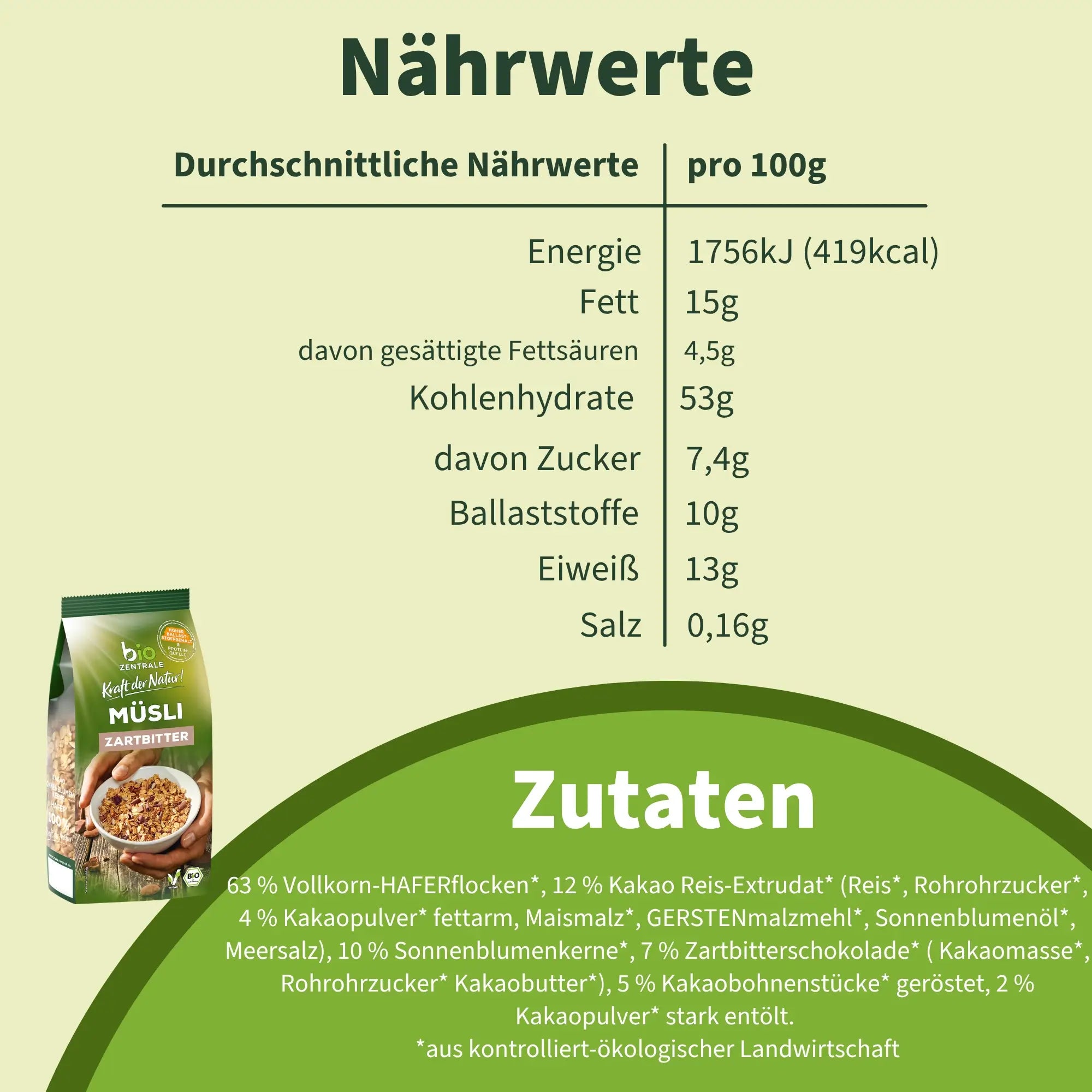biozentrale Müsli Zartbitter