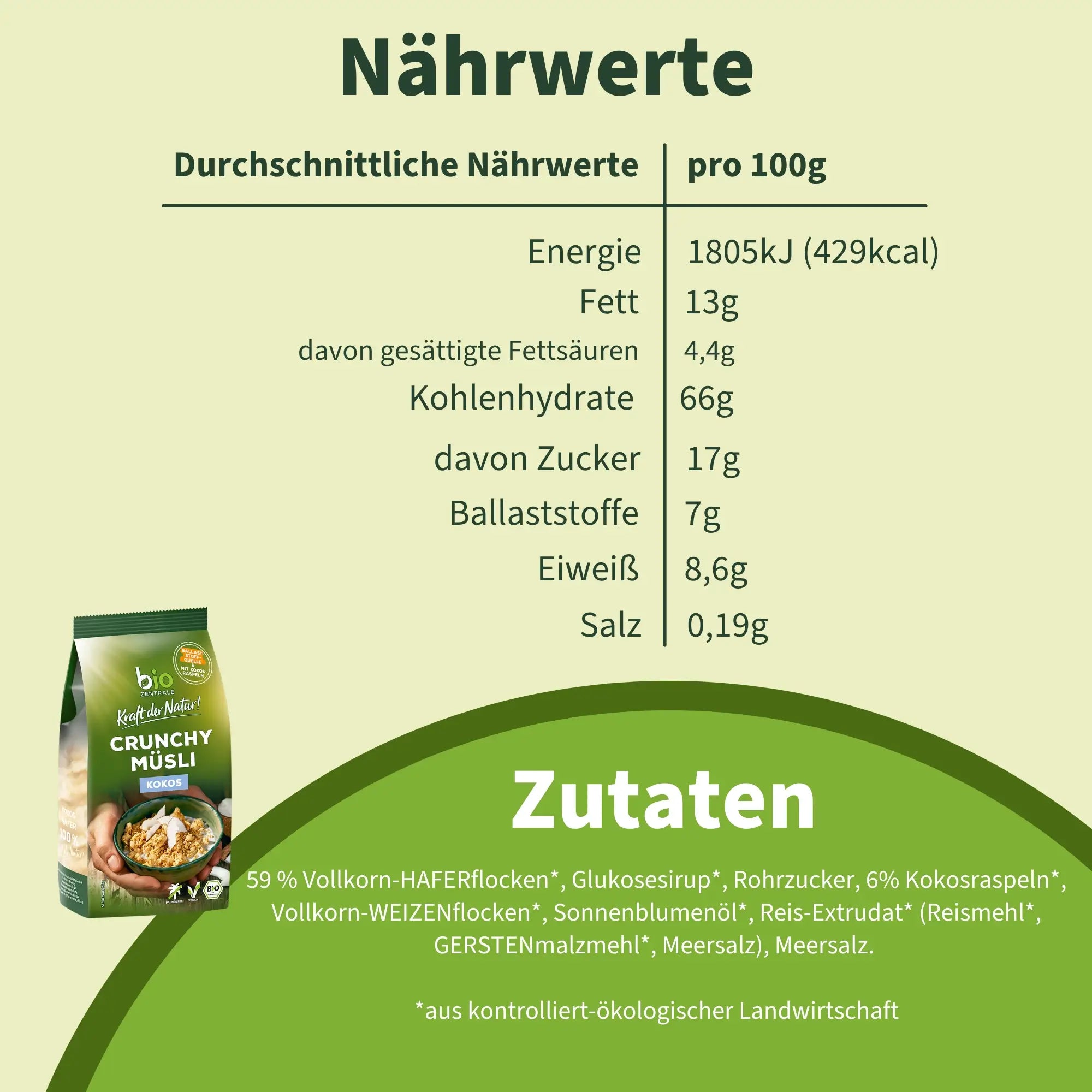 biozentrale Crunchy Müsli Kokos