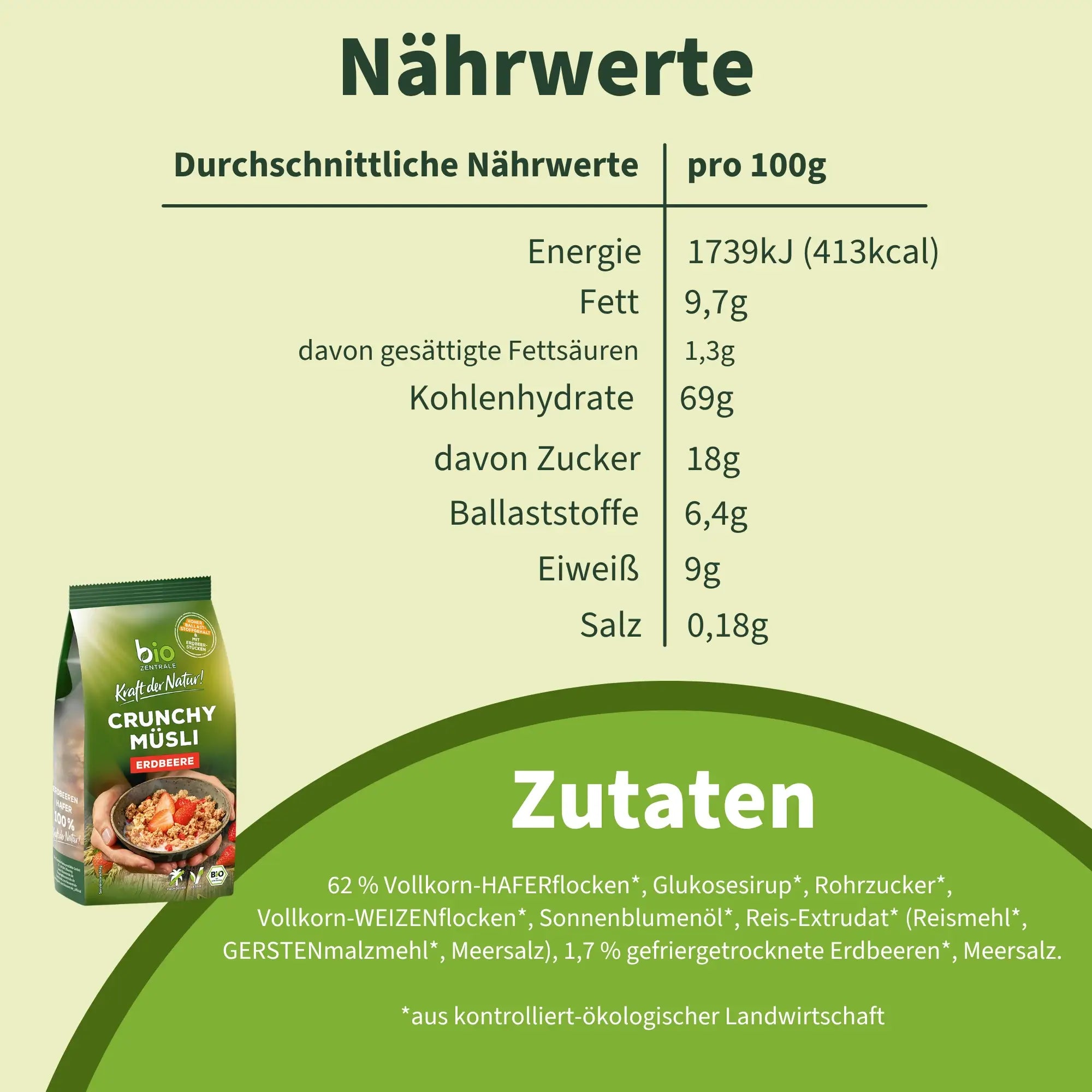 biozentrale Crunchy Müsli Erdbeere