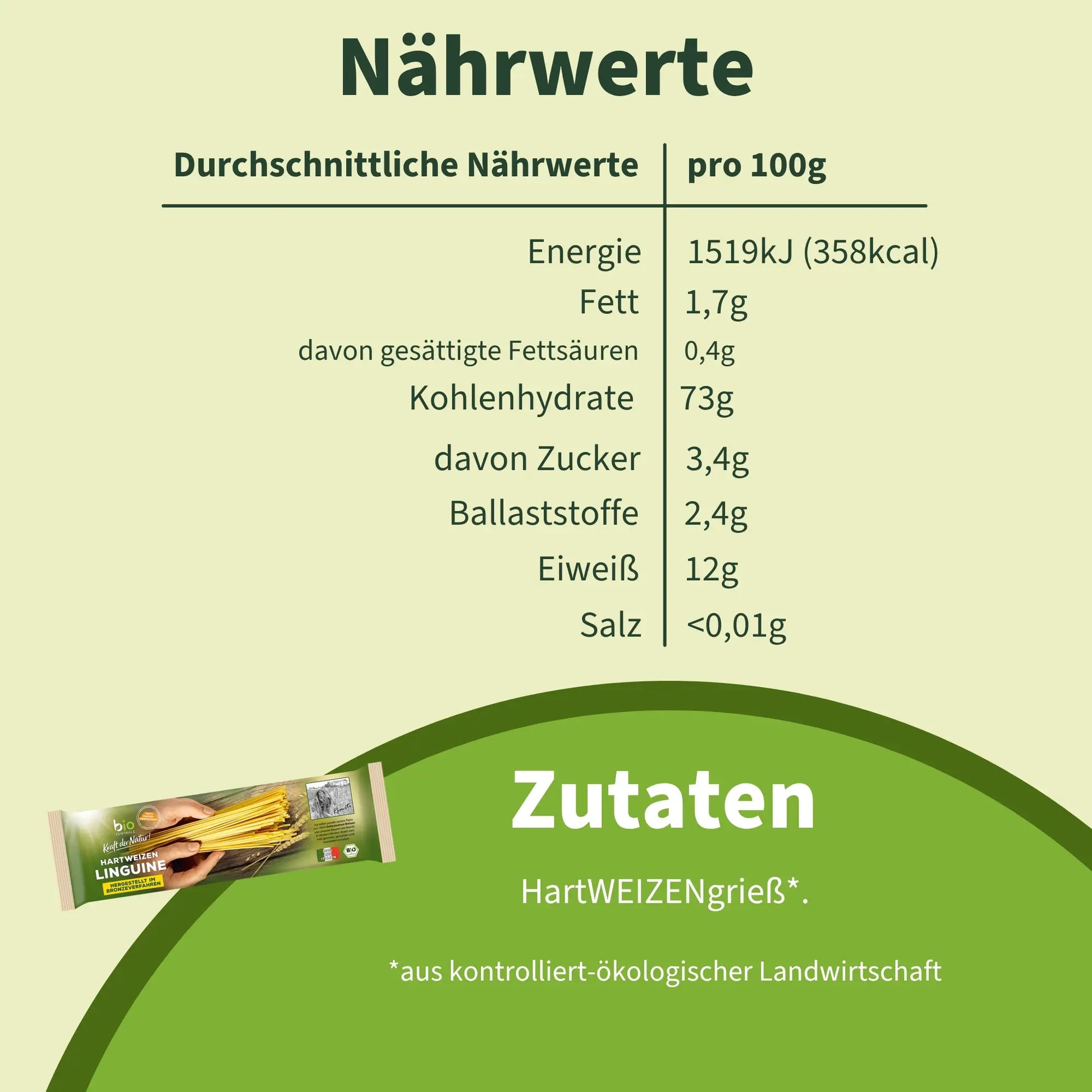 biozentrale Hartweizen Linguine