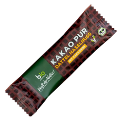 Riegel Kakao Pur Dattel Haselnuss