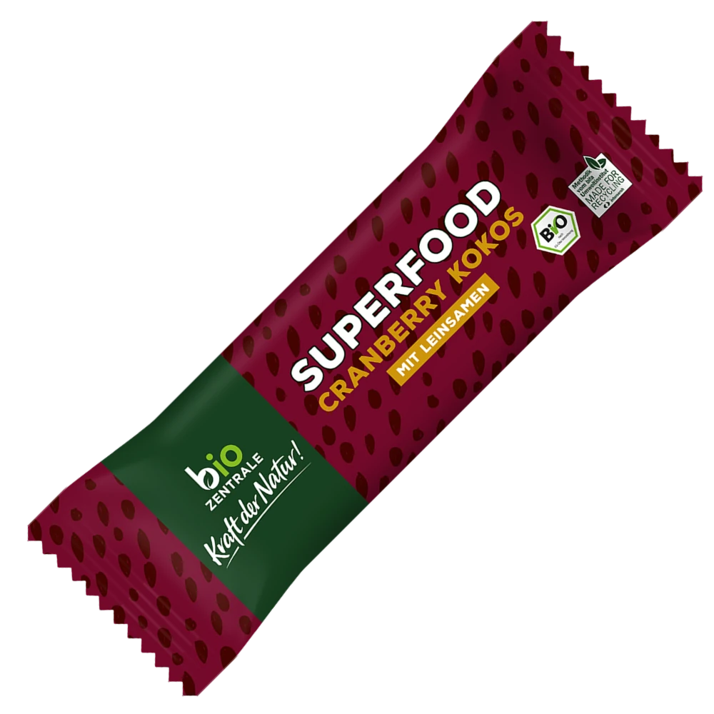 biozentrale Riegel Superfood Cranberry Kokos 40g