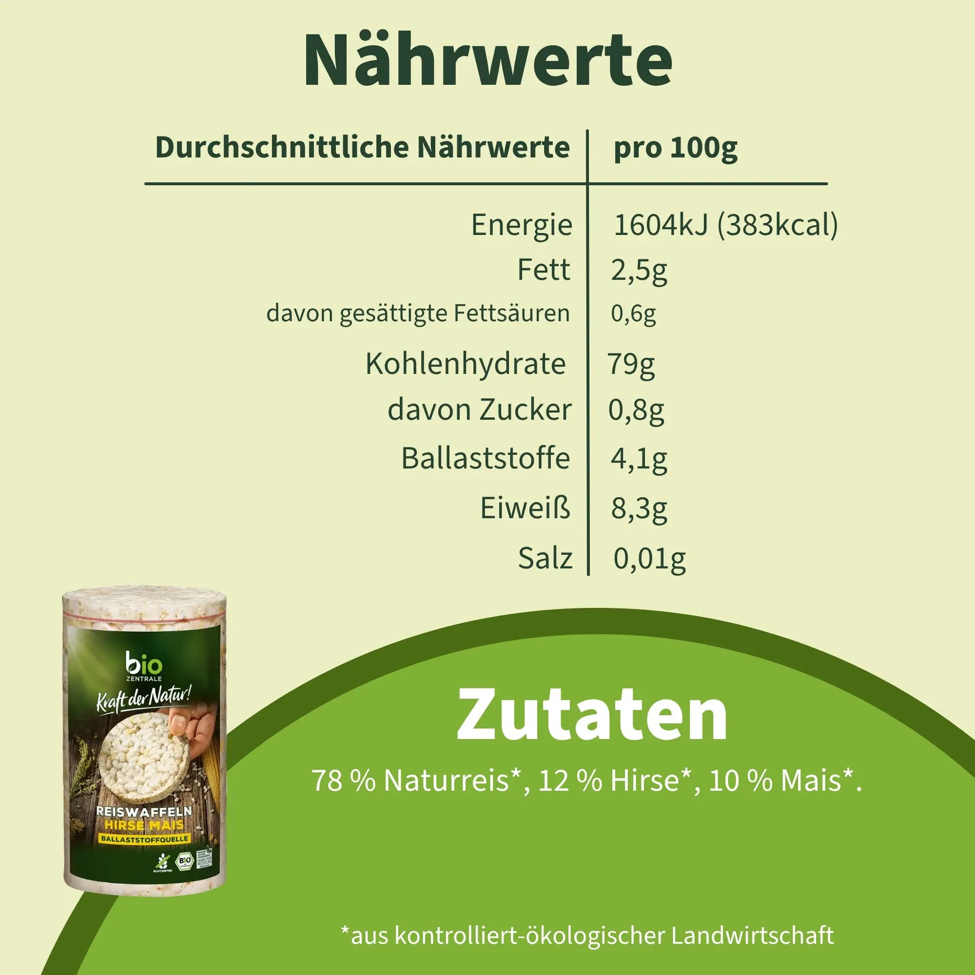 biozentrale Reiswaffeln Hirse Mais