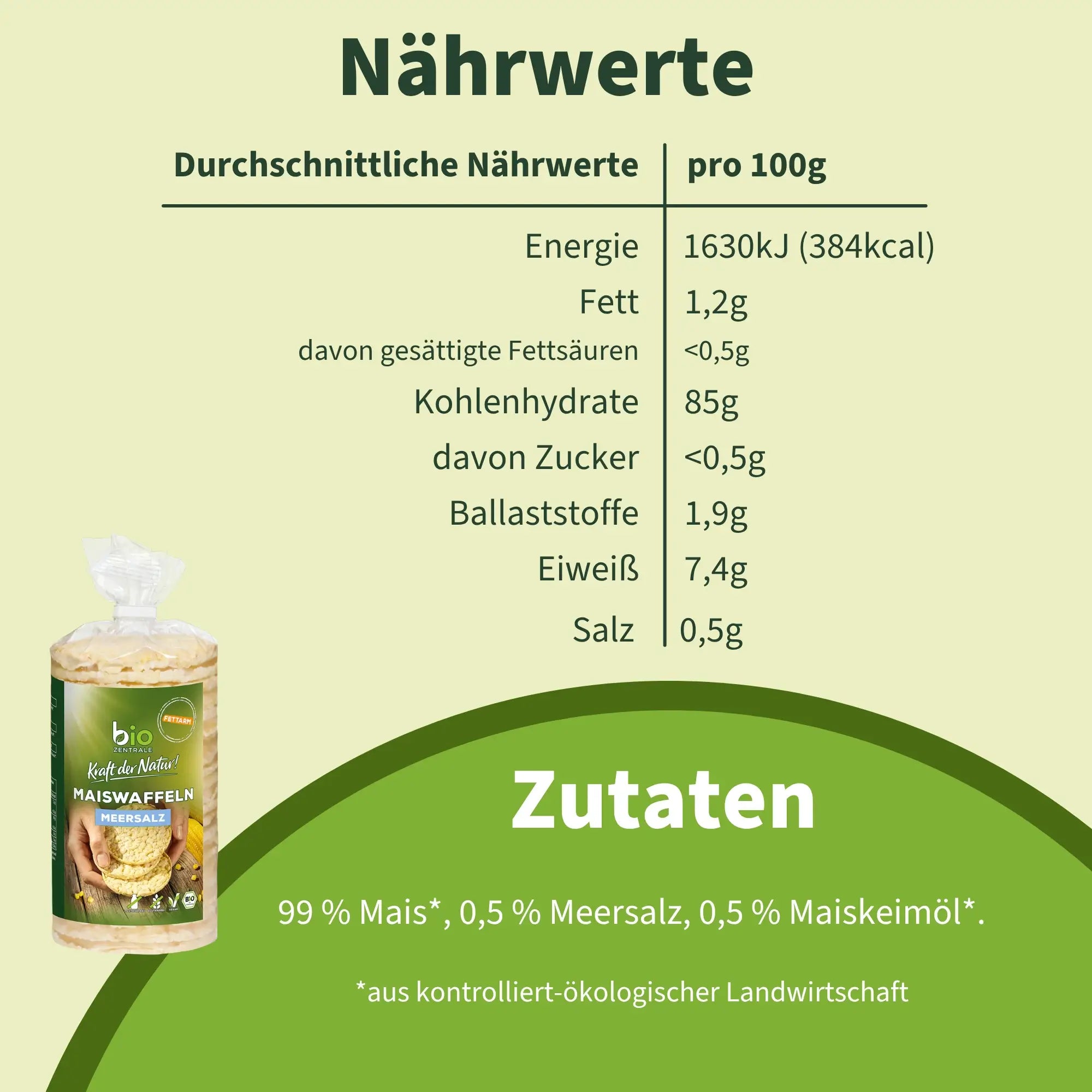 biozentrale Maiswaffeln Meersalz