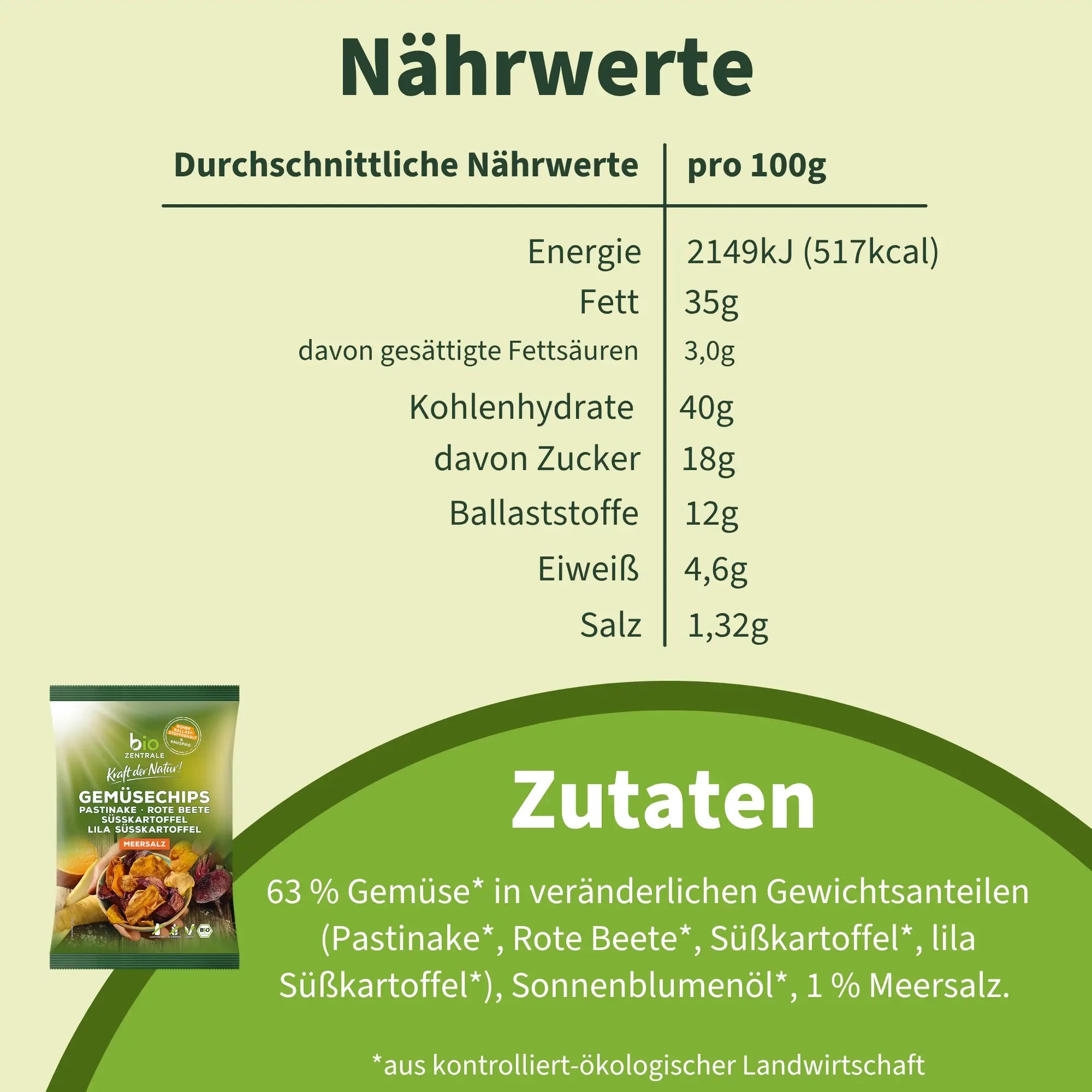 biozentrale Gemüsechips Meersalz
