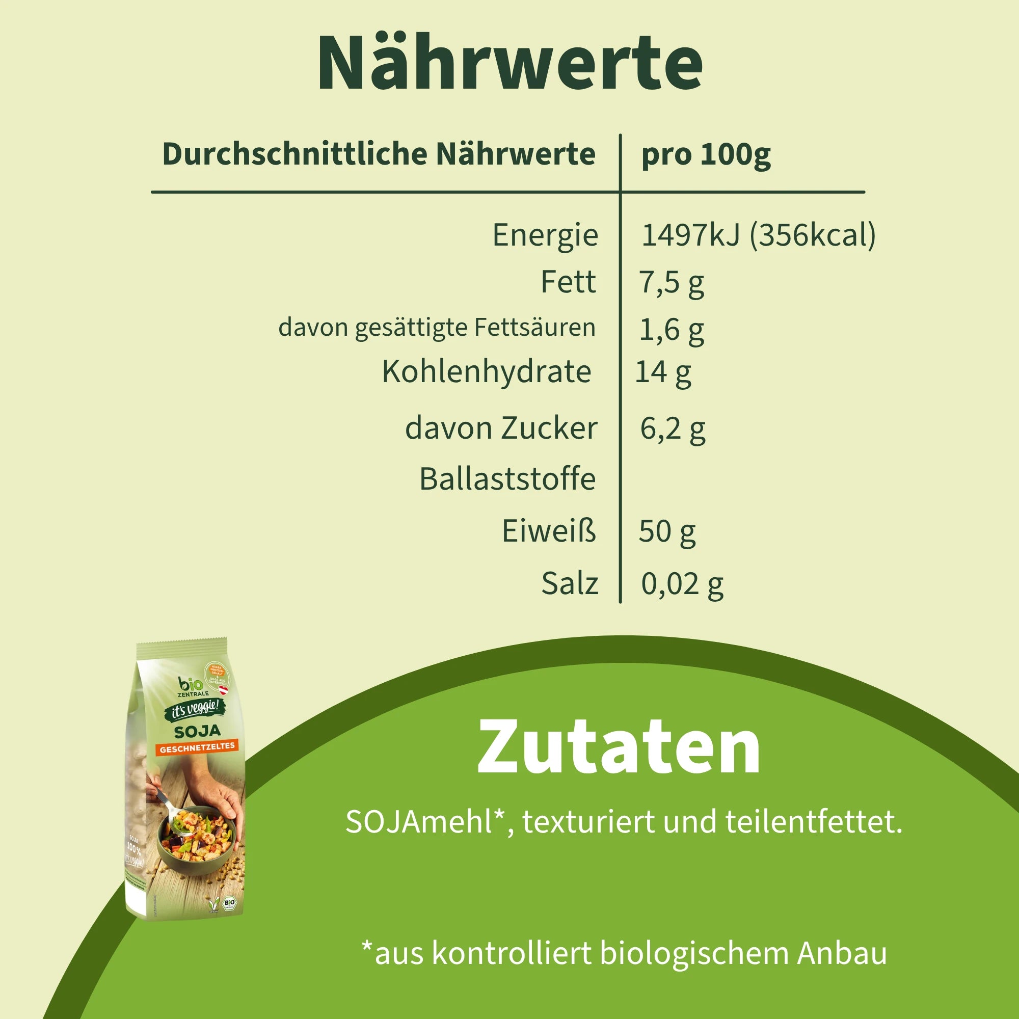 biozentrale Soja Geschnetzeltes