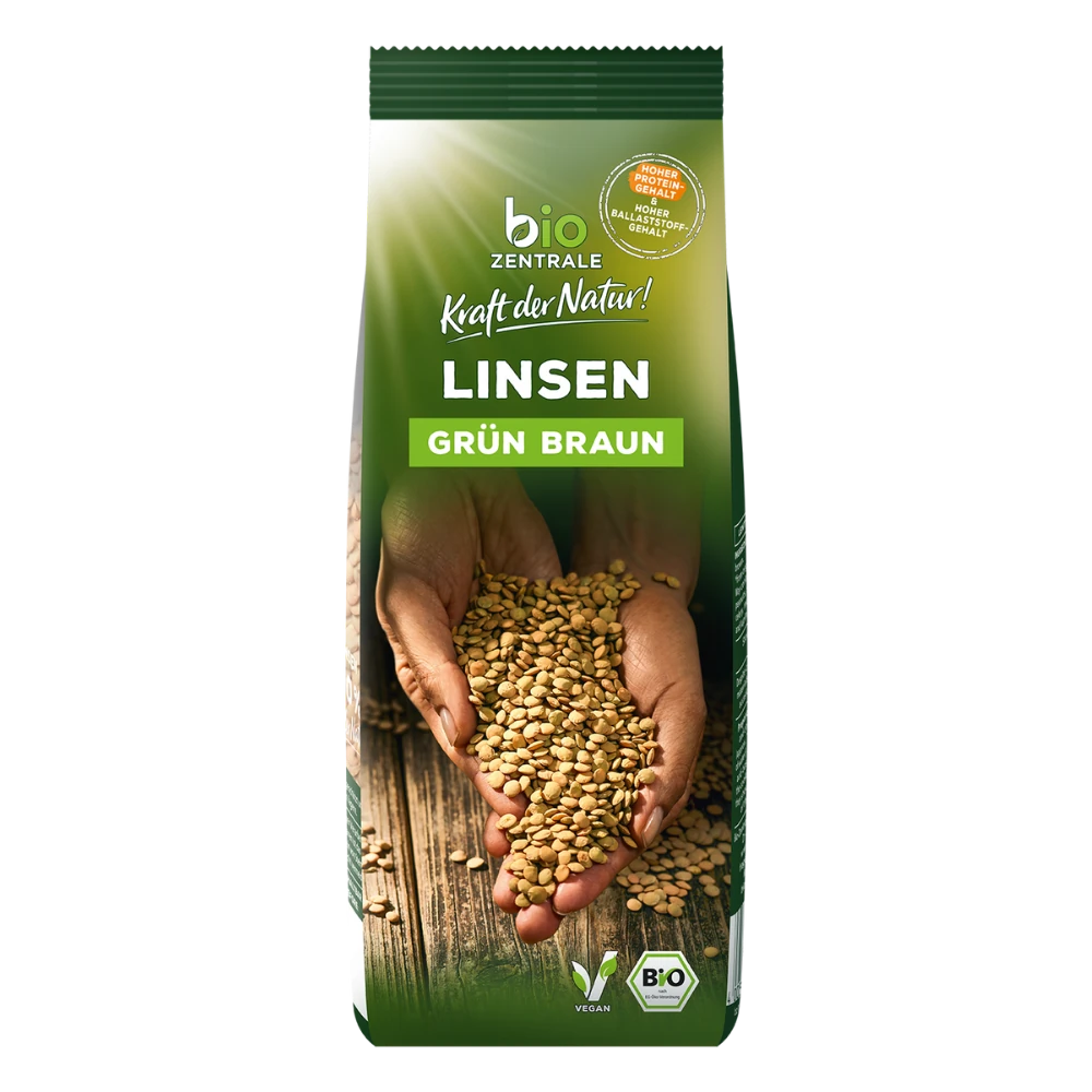 biozentrale Linsen grün braun
