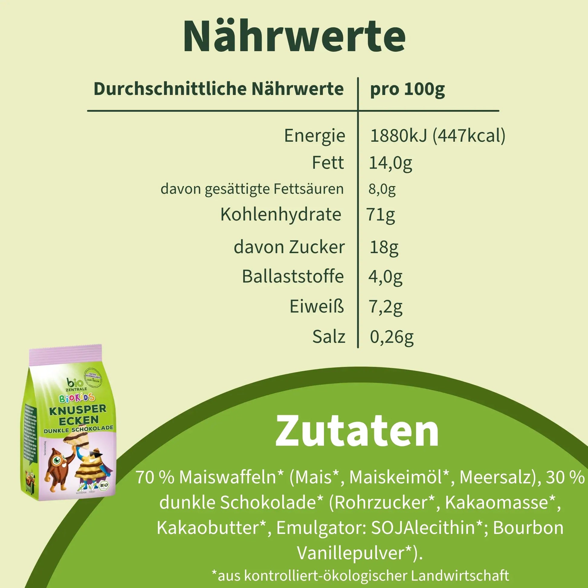 biozentrale BioKids Knusperecken Dunkle Schokolade