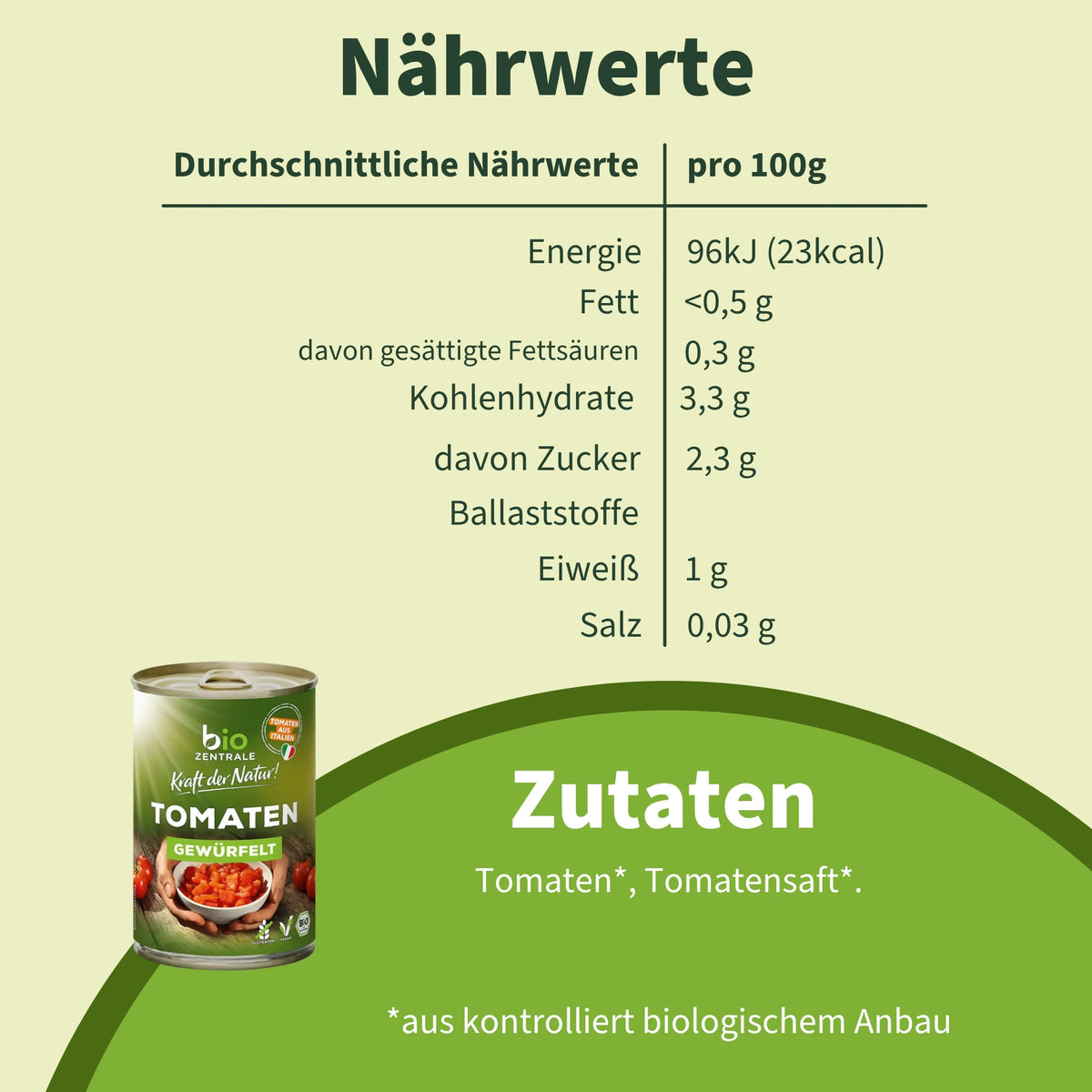 biozentrale Tomaten gewürfelt