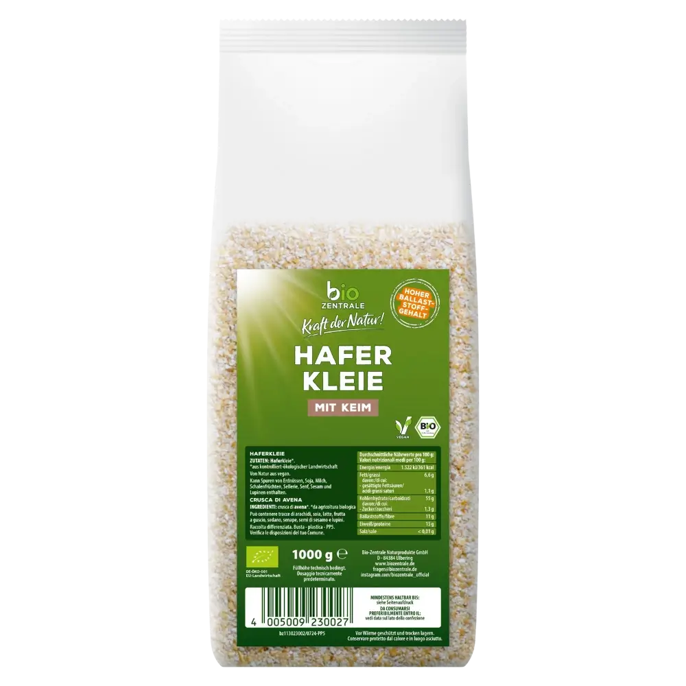 biozentrale Haferkleie 1000g