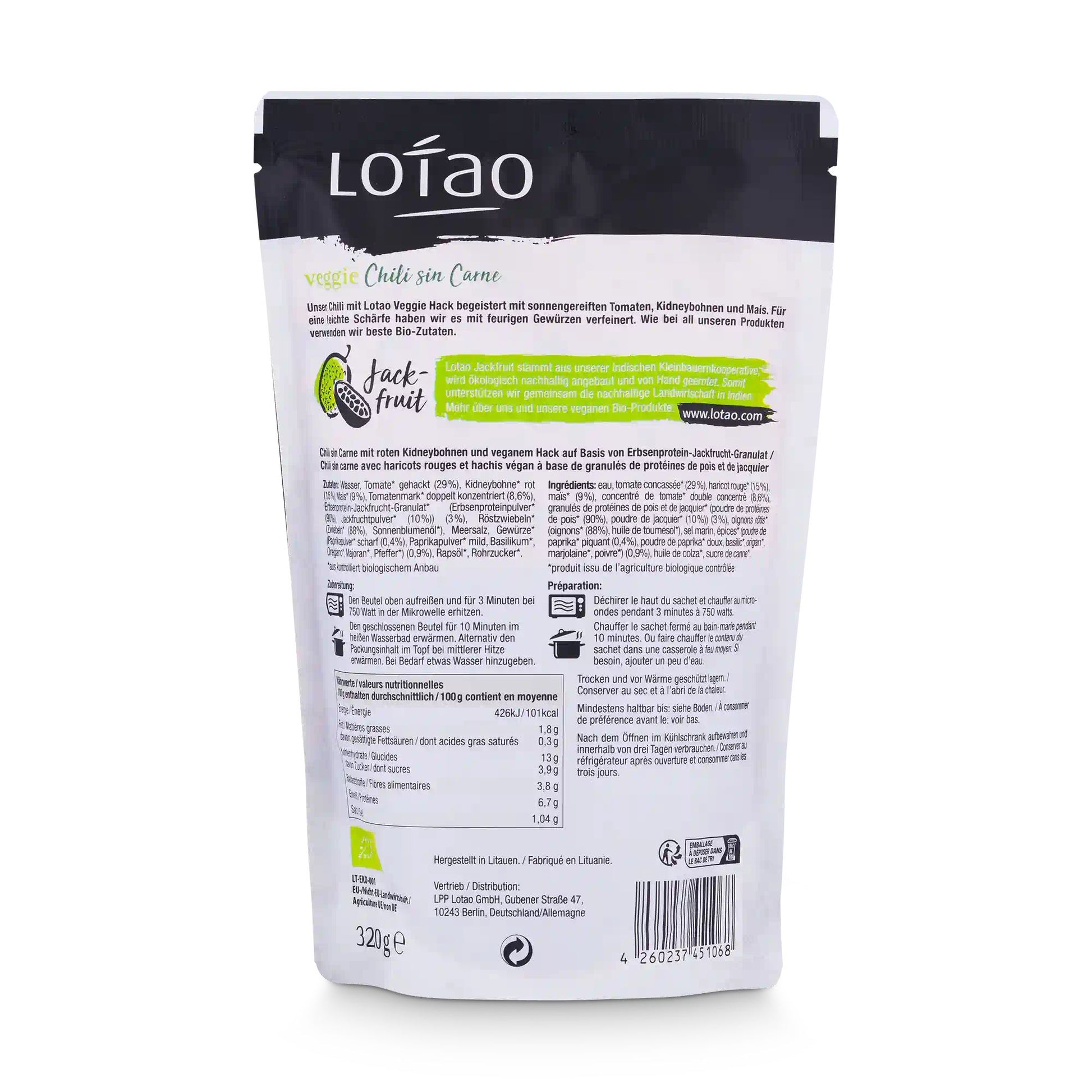 Lotao Veggie Chili sin Carne