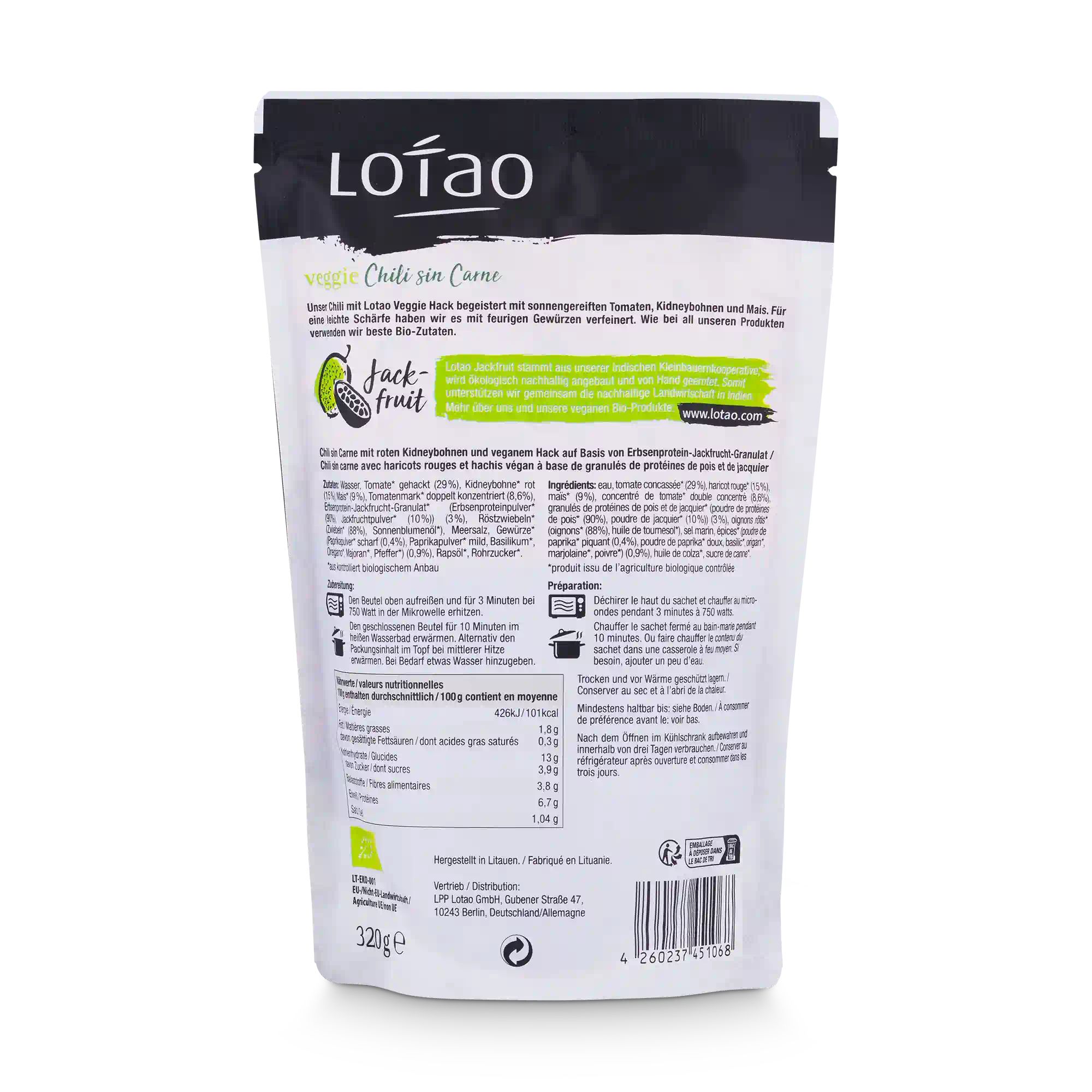 Lotao Veggie Chili sin Carne