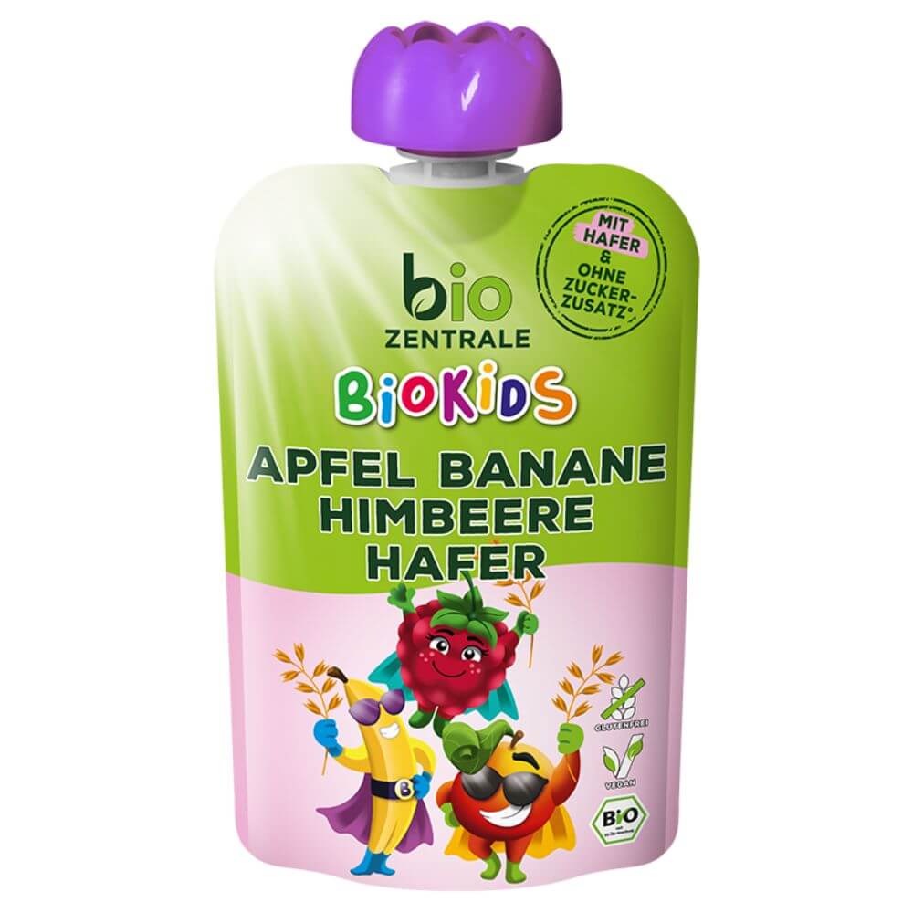 BioKids Quetschie Apfel-Banane-Himbeere-Hafer