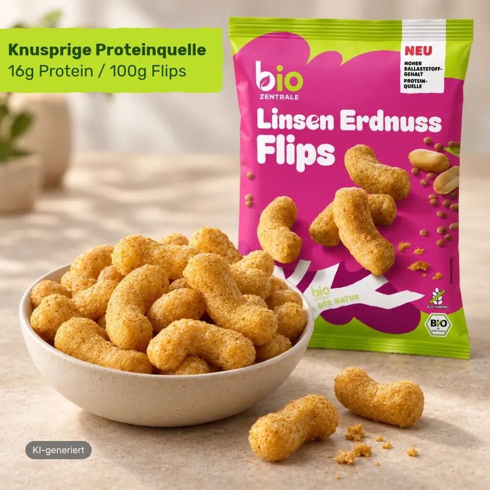 biozentrale Linsen Erdnuss Flips