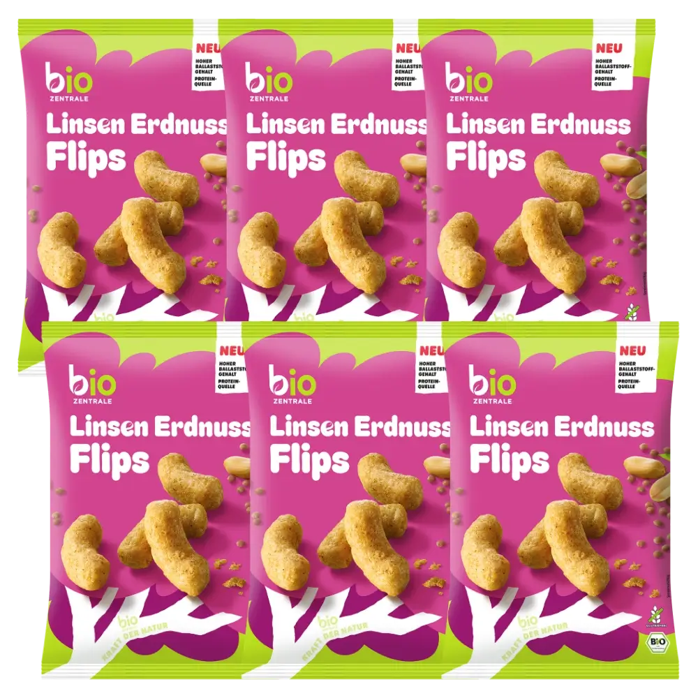 biozentrale Linsen Erdnuss Flips 6x50g
