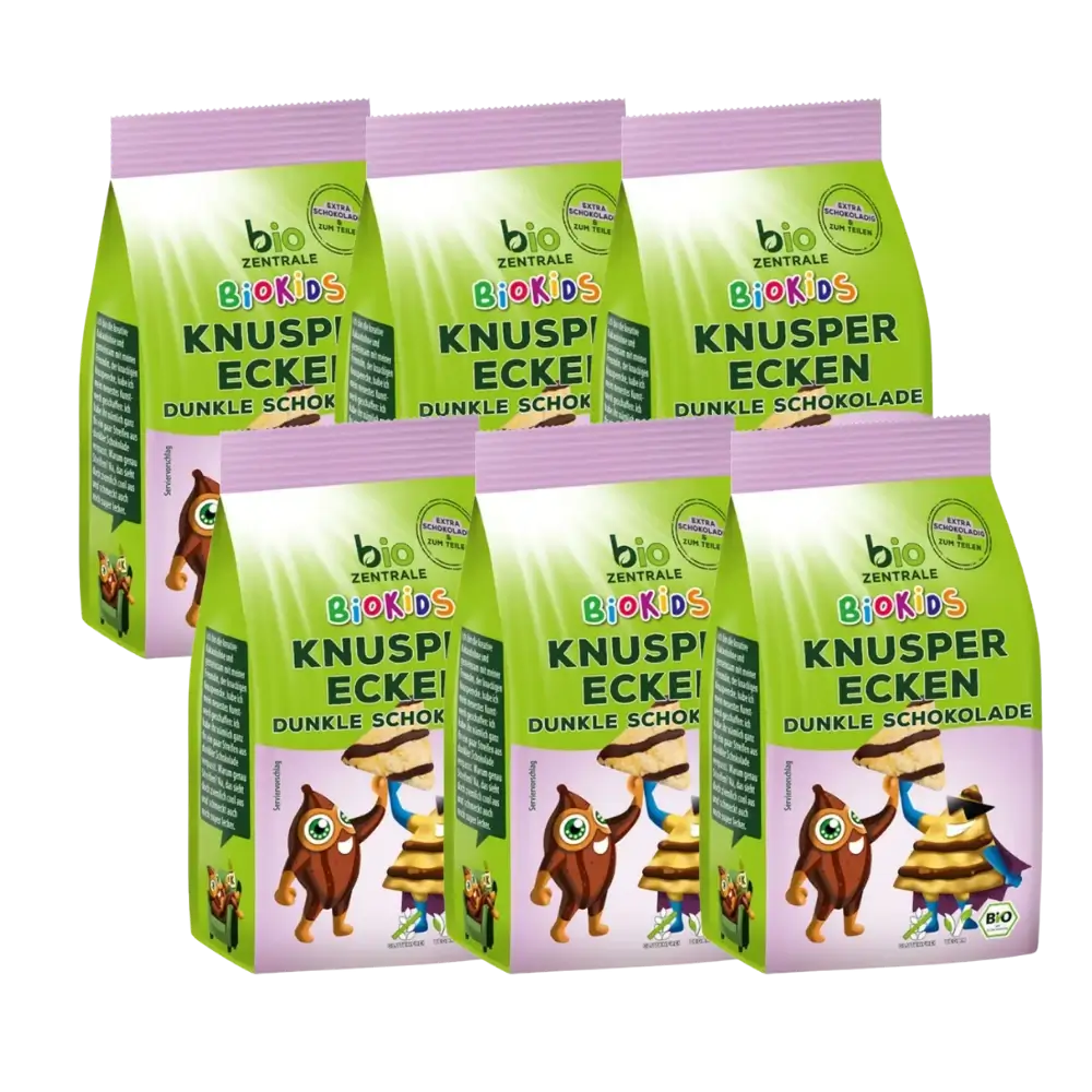 biozentrale BioKids Knusperecken Dunkle Schokolade 6x60g