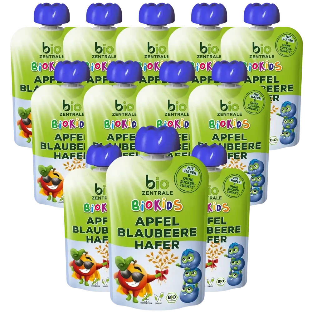 biozentrale BioKids Quetschie Apfel-Blaubeere-Hafer 12x90g