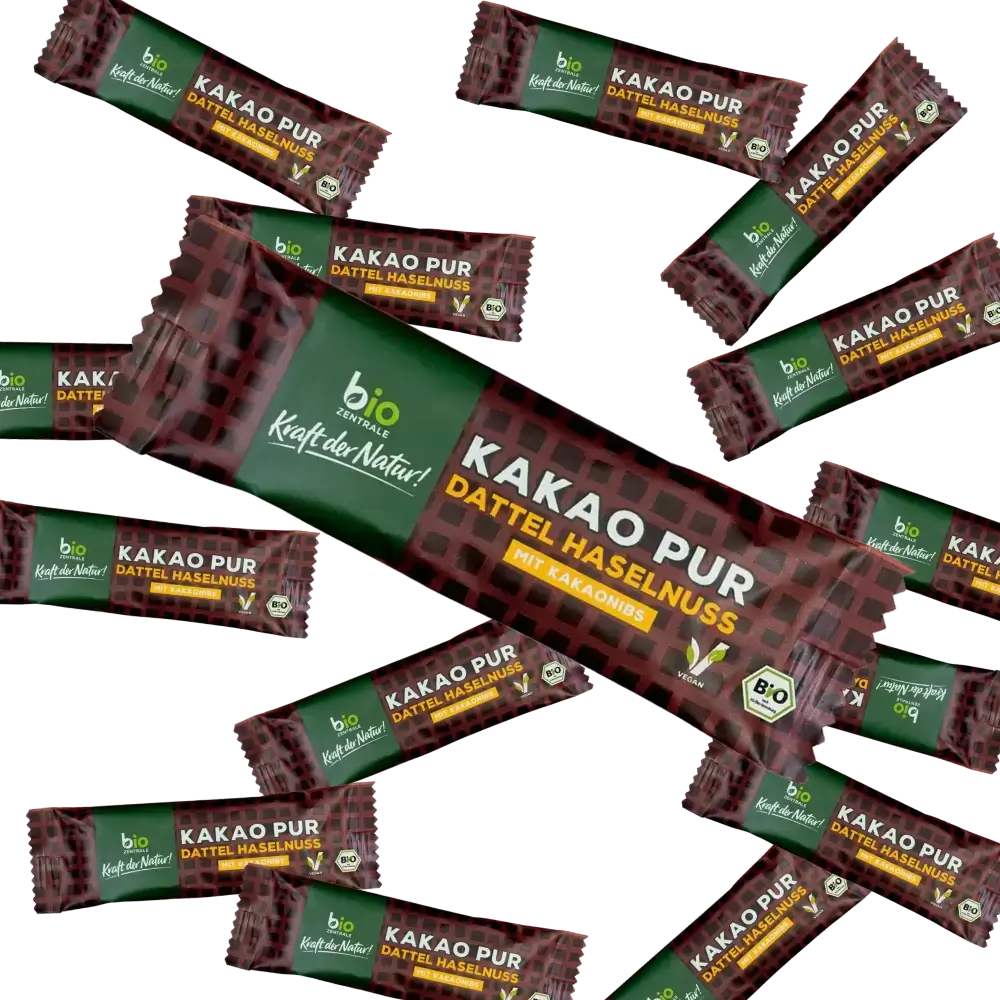 biozentrale Riegel Kakao Pur Dattel Haselnuss 16 x 35g
