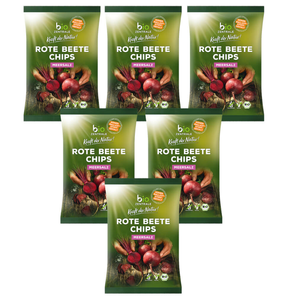 biozentrale Rote Beete Chips Meersalz 6 x 90g